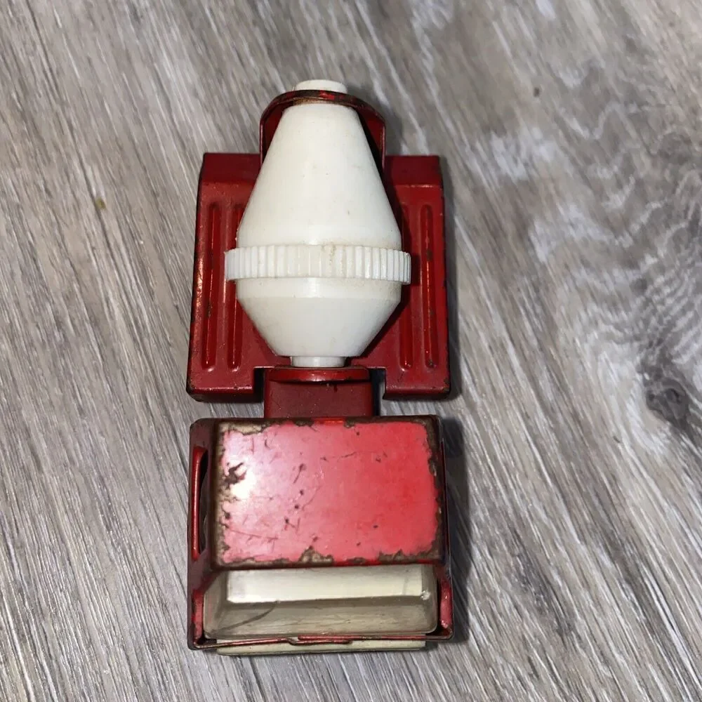 VINTAGE TOY TRUCK CAR METAL PLASTIC Red CONSTRUCTION CEMENT MIXER JAPAN